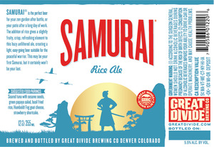 Great Divide Brewing Co. Samurai Rice Ale March 2017