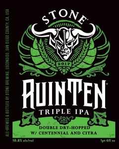 Stone Ruinten Triple Ipa Double Dry-hopped W/centennial And Citra