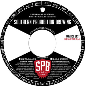 Southern Prohibition Brewing Paradise Lost