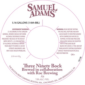Samuel Adams Three Ninety Bock March 2017