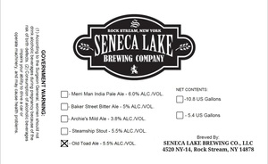 Seneca Lake Brewing Company Old Toad Ale March 2017