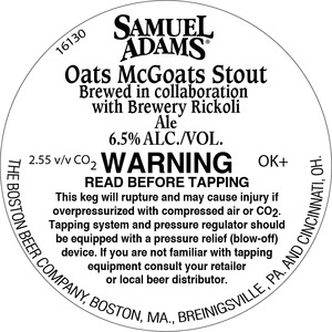 Samuel Adams Oats Mcgoats Stout March 2017