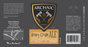 Archaic Craft Brewery Honey Cream Ale