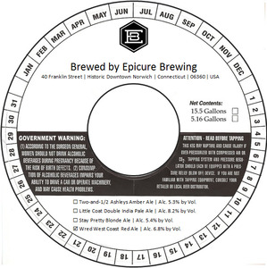 Epicure Brewing Wred West Coast Red Ale March 2017