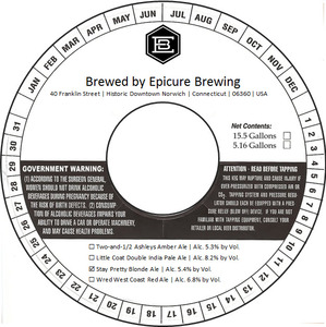 Epicure Brewing Stay Pretty Blonde Ale March 2017
