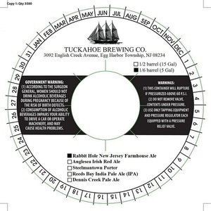 Tuckahoe Brewing Company Rabbit Hole New Jersey Farmhouse Ale March 2017