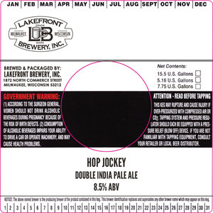 Lakefront Brewery Hop Jockey Double IPA March 2017