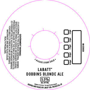 Labatt* Dobbins Blonde Ale March 2017