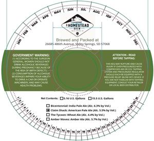 A Homestead Brew Claim Shack American Pale Ale March 2017