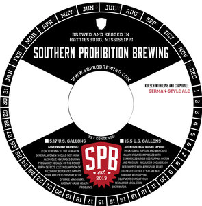 Southern Prohibition Brewing Kolsch With Lime And Chamomile