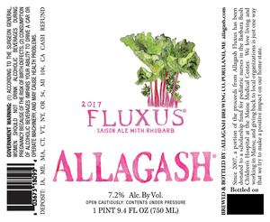 Allagash Brewing Company 2017 Fluxus Ale April 2017