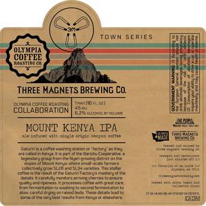Three Magnets Brewing Co. Mount Kenya IPA Ale March 2017