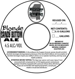 Mississippi Brewing Company Blonde Sandy Bottom Ale