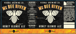 Ms Bee Hivin Honey Blond Ale March 2017