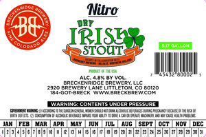 Breckenridge Brewery, LLC Nitro Dry Irish Stout