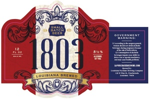 Louisiana Purchase Brewing Company 1803