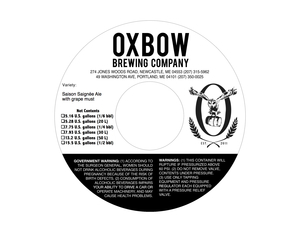 Oxbow Brewing Company Saison SaignÉe