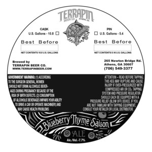 Terrapin Blueberry Thyme Saison