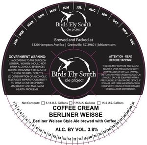 Birds Fly South Ale Project Coffee Cream Berliner Weisse