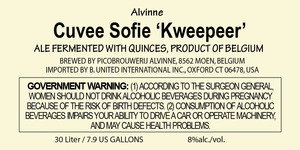 Alvinne Cuvee Sofie "kweepeer" March 2017