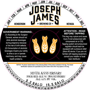 Joseph James Brewing Co., Inc. Ninth Anniversary