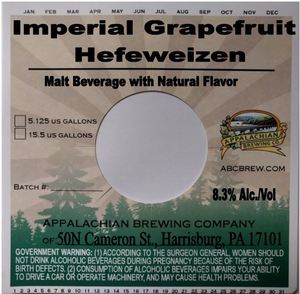 Appalachian Brewing Compnay Imperial Grapefruit Hefeweizen March 2017