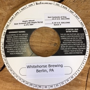 Whitehorse Brewing LLC Maple Wheat March 2017