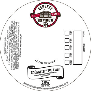 Genesee Brew House Grungeist Pale Ale March 2017