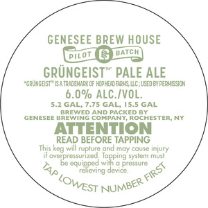 Genesee Brew House Grungeist Pale Ale March 2017