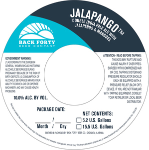 Back Forty Beer Company Jalapango March 2017