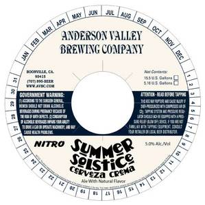 Anderson Valley Brewing Company Nitro Summer March 2017