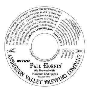 Anderson Valley Brewing Company Nitro Fall Hornin March 2017