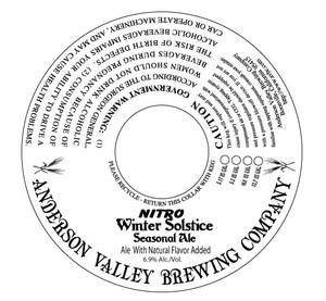 Anderson Valley Brewing Company Nitro Winter Solstice March 2017