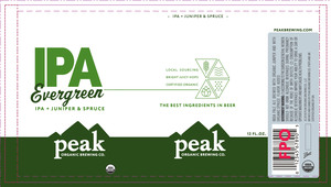 Peak Organic IPA Evergreen March 2017