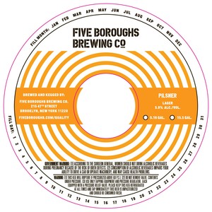 Five Boroughs Brewing Co. Pilsner March 2017