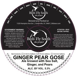 Birds Fly South Ale Project Ginger Pear Gose