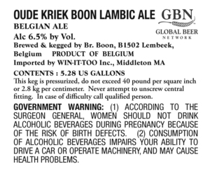 Oude Kriek Boon Lambic Ale 