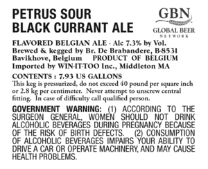 Petrus Sour Black Currant Ale April 2017