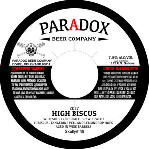 Paradox Beer Company High Biscus