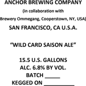 Anchor Brewing Company Wild Card April 2017