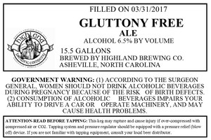 Highland Brewing Co. Gluttony Free April 2017