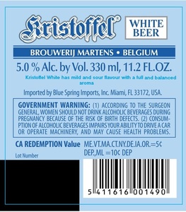 Kristoffel Belgian White April 2017