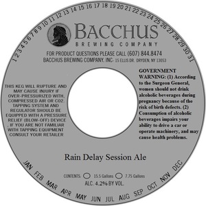Bacchus Rain Delay Session Ale April 2017