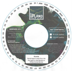 Upland Brewing Company Aronia April 2017
