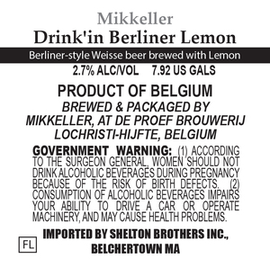 Mikkeller Drinkin Berliner Lemon April 2017
