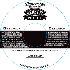 Lancaster Brewing Co. Genetti Pale Ale