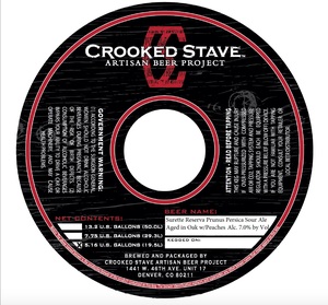 Crooked Stave Artisan Beer Project Surette Reserva Prunus Persica