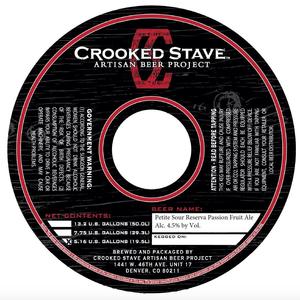 Crooked Stave Artisan Beer Project Petite Sour Reserva Passion Fruit