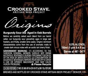 Crooked Stave Artisan Beer Project Origins May 2017