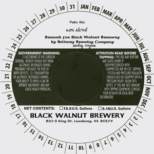 Black Walnut Brewery Pale Ale April 2017